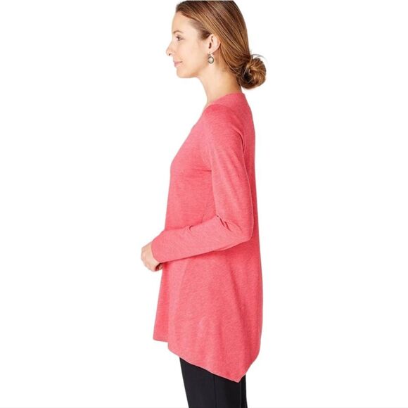 J. Jill -504 - NWT Soft‎ Ruby Heathered Tunic Top Long Sleeves Extra Small - Picture 3 of 8